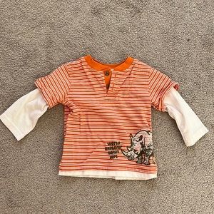 🍼Long Sleeve Orange and White Shirt🍼